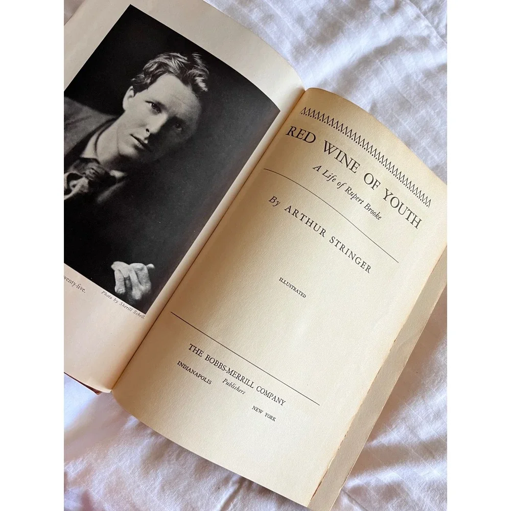 Signed Red Wine of Youth Arthur Stringer‎ Rupert Brooke Biography 1948 Hardcover